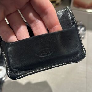 Authentic Tods Black Leather Card Holder